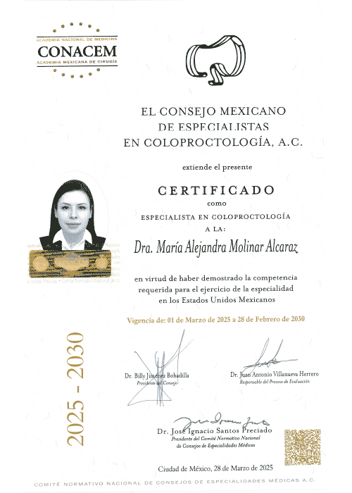 Coloproctologa – Constancia 4